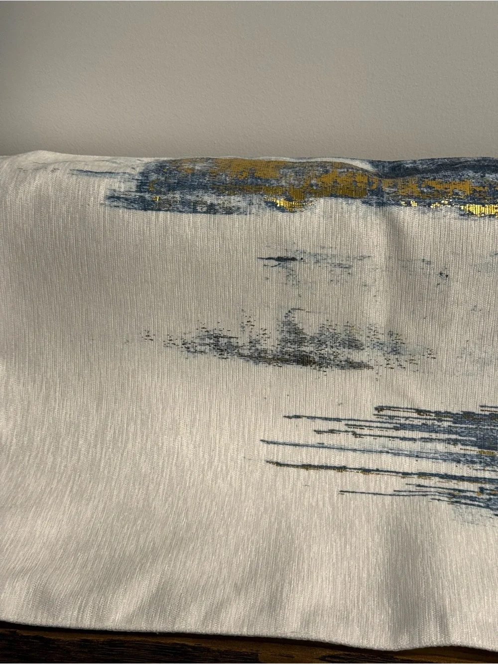 Blue and Gold Abstract Table Runner - Home Dining Table Linens